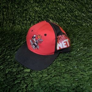 Vtg Mickey Unlimited Basketball Nothing But Net Red & Black Adjustable Hat Cap